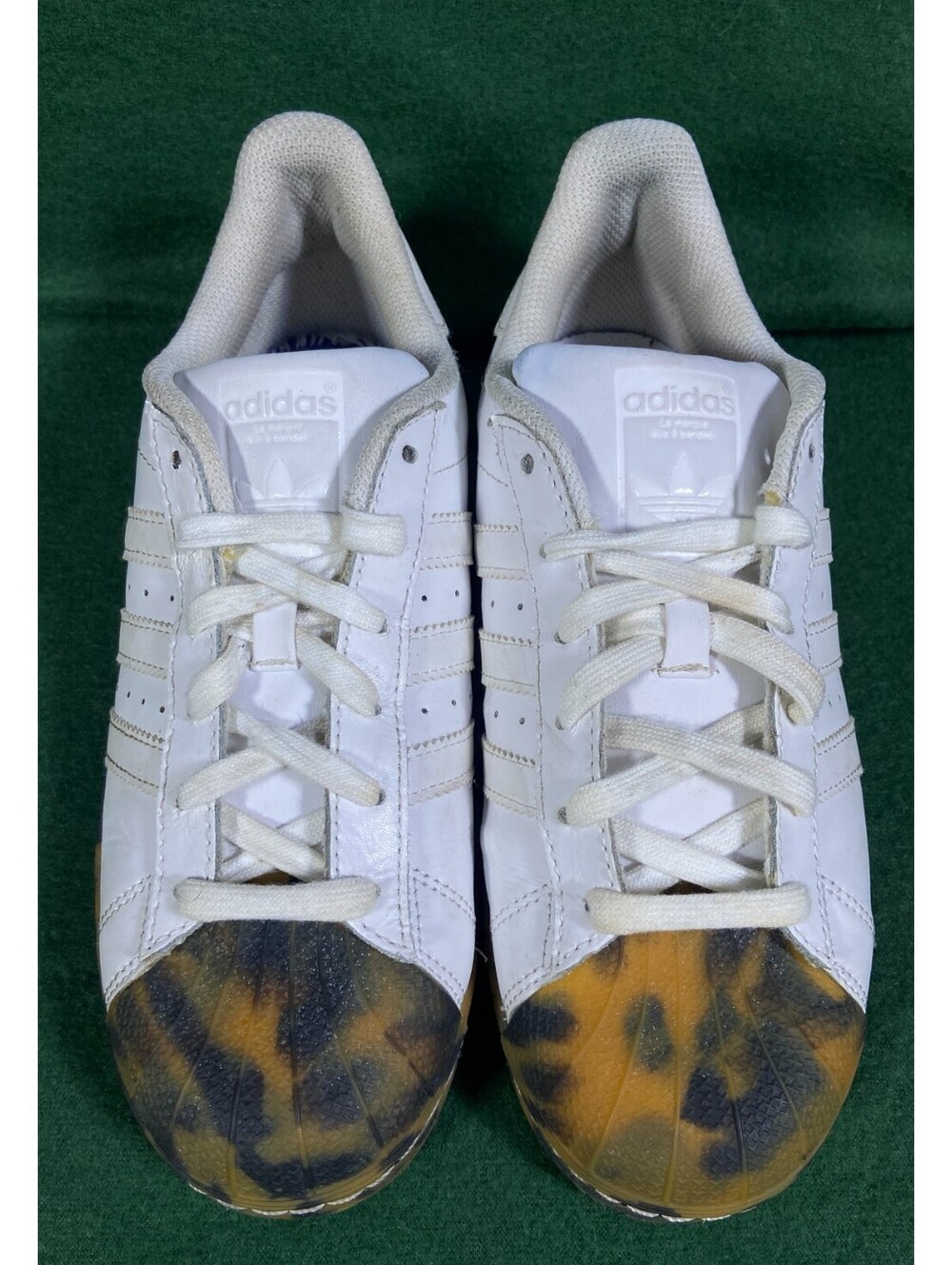 Adidas White Superstar ‘Tortoise Shell’ Sneakers - 5 M RARE #112939800 Gum Sole